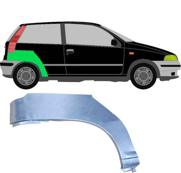 Hinten 3 Tür Radlauf Blech für Fiat Punto 1993 - 1999 rechts