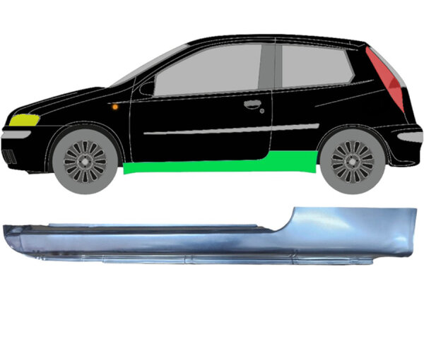 3 Tür Schweller Blech für Fiat Punto 1999 - 2010 links