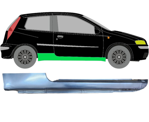 3 Tür Schweller Blech für Fiat Punto 1999 - 2010 rechts