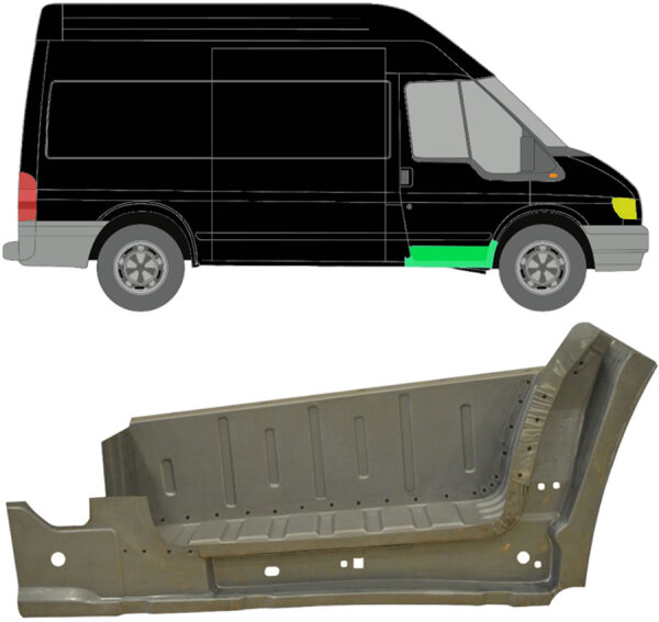 Vorne Einstiegsbleche Innen Schweller für Ford Transit 2000 - 2013 rechts