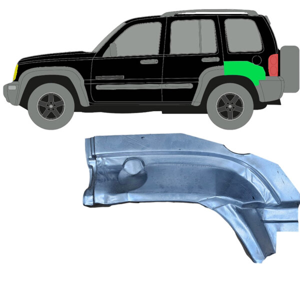 Hinten Radlauf Hinten Teil Blech für Jeep Liberty 2001 - 2008 links