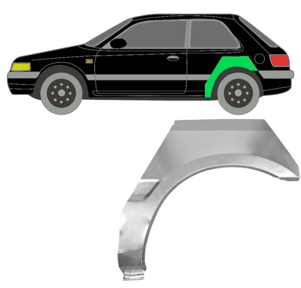 Hinten 3 Tür Radlauf Blech für Mazda 323 Bg 1989 - 1994 links