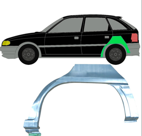 Hinten Heckklappe Radlauf Blech für Vauxhall Astra F 1991 - 2002 links