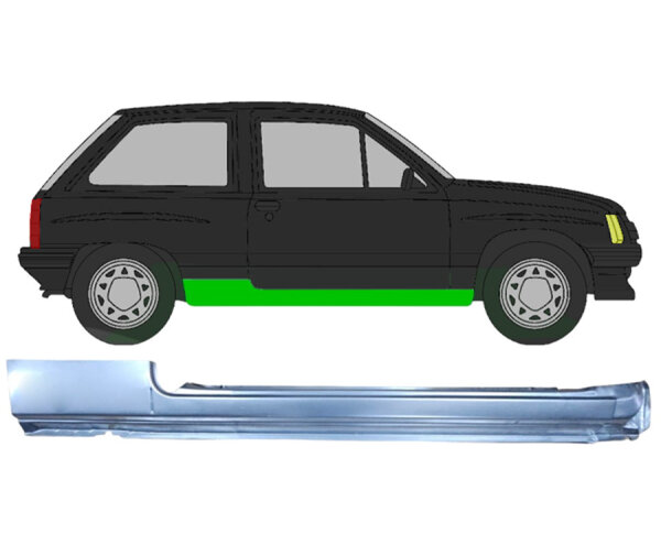 3 Voll Schweller Blech für Opel Vauxhall Corsa A 1982 - 1993 rechts