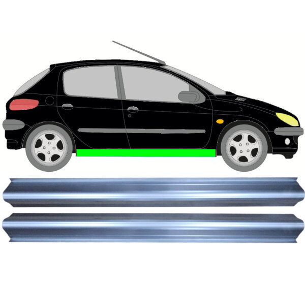 Schweller Blech Satz für Peugeot 206 Ab 1998 rechts & links