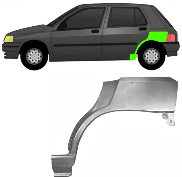 Hinten 5 Tür Radlauf Blech für Renault Clio I 1990 - 1998 links