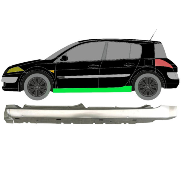5 Tür Voll Schweller Blech für Renault Megane II 2003 - 2012 links