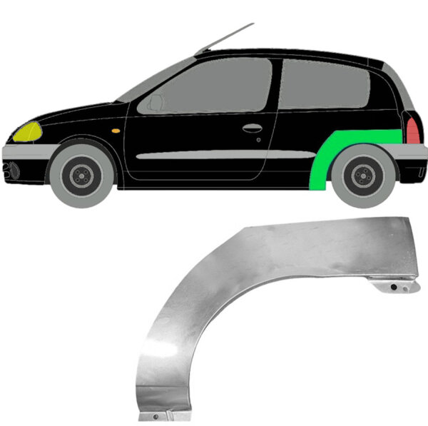 Hinten 3 Tür Radlauf Blech für Renault Clio II 1998 - 2012 links