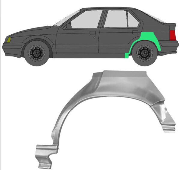 Hinten Radlauf Blech für Renault 19 1988 - 1995 links
