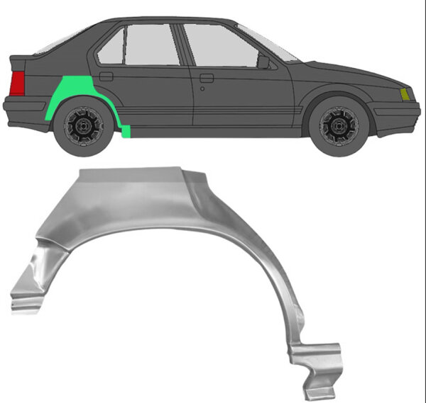 Hinten Radlauf Blech für Renault 19 1988 - 1995 rechts