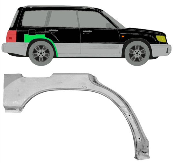Hinten Radlauf Blech für Subaru Forester Sf 1997 - 2002 rechts