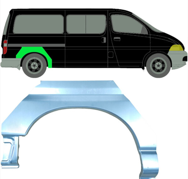 Hinten Radlauf Blech für Toyota Hiace 1995 - 2006 rechts
