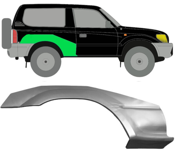 Hinten 3 - D Radlauf Blech für Toyota Land Cruiser 1996 - 2002 rechts