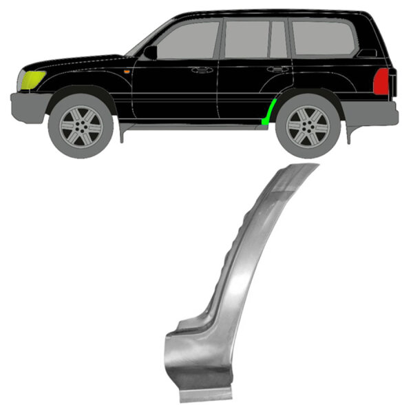 Radlauf Blech Unterteil für Toyota Land Cruiser 1998 - 2007 links