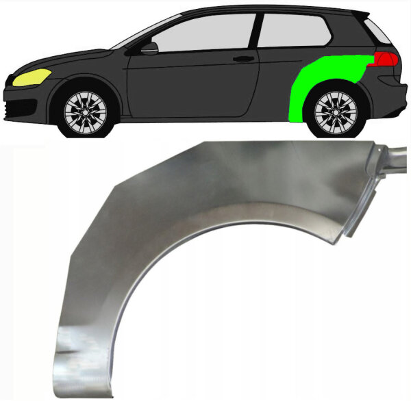 Hinten 3 Tür Radlauf Blech für Volkswagen Golf Vi 2008 - 2013 links