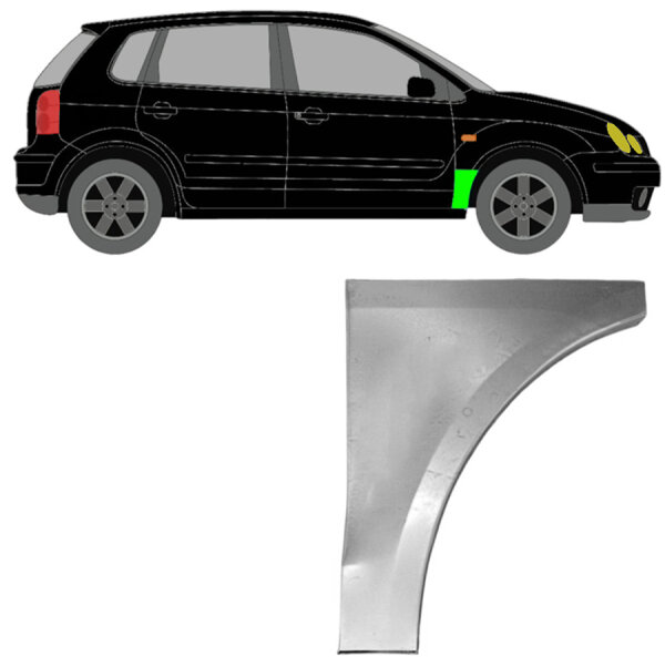 Vorne Kotflügel Blech für Volkswagen Polo 2001 - 2009 rechts