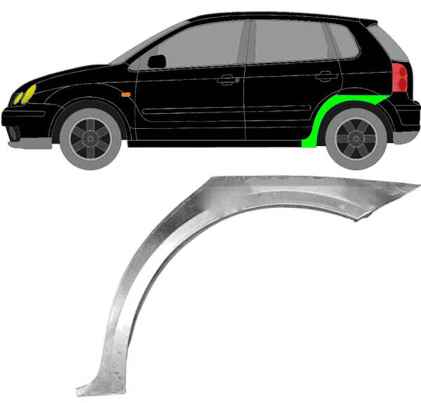 Hinten 5 - D Radlauf Blech für Volkswagen Polo 9n 2001 - 2009 links