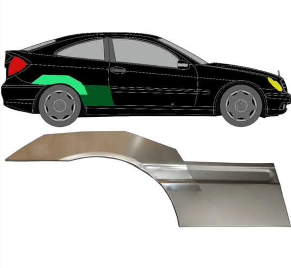 Hinten Kotflügel Blech Satz für Mercedes Cl 203 2000 - 2008 rechts