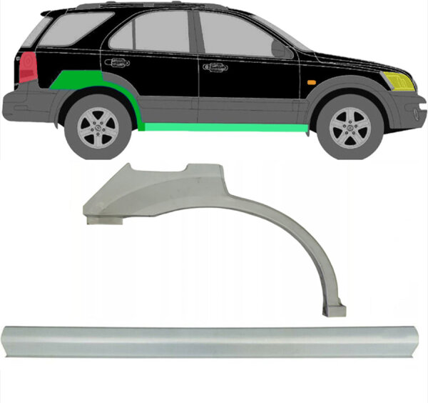 Radlauf hinten & Schweller Blech Satz für Kia Sorento 02 - 09 rechts