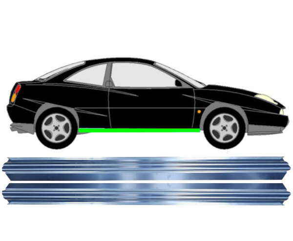 Schweller Blech Satz für Fiat Coupe 1993 - 2000 rechts & links Unterteil