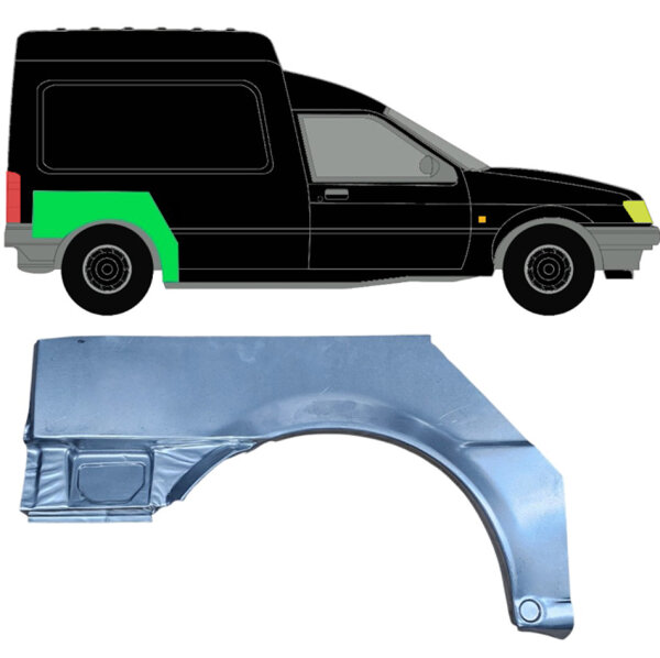 Hinten Radlauf Blech für Ford Courier 1989 - 1995 rechts
