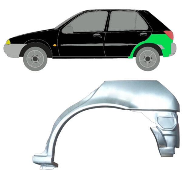 Hinten 5 Tür Radlauf Blech für Ford Fiesta 1995 - 1999 links