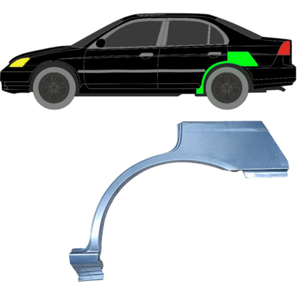 Hinten 4 Tür Radlauf Blech für Honda Civic Es 2001 - 2003 links