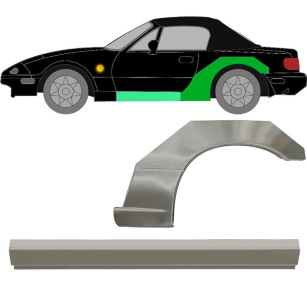 Radlauf Blech & Schweller Blech Satz für Mazda Mx - 5 1989 - 1998 links