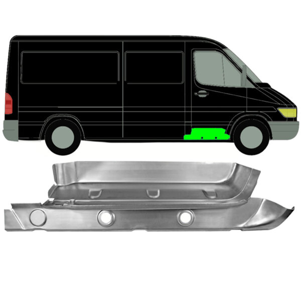 Einstiegsblech mit Halterung für Tankschlaufe für Mercedes Sprinter 95 –06 rechts