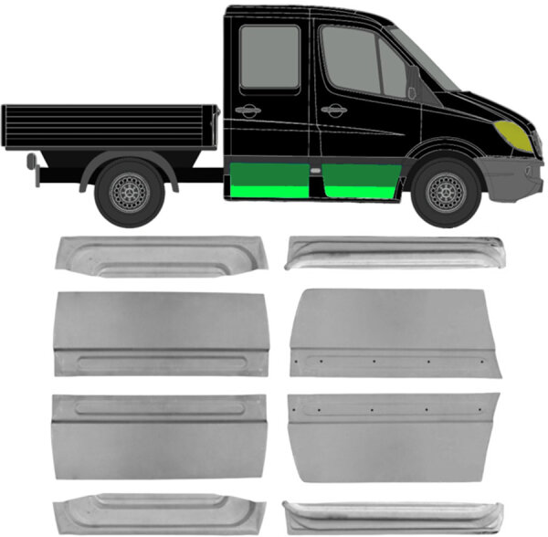 Doppel Kabine vorn Tür Blech Satz für VW Crafter Ab 06 Innen & außen