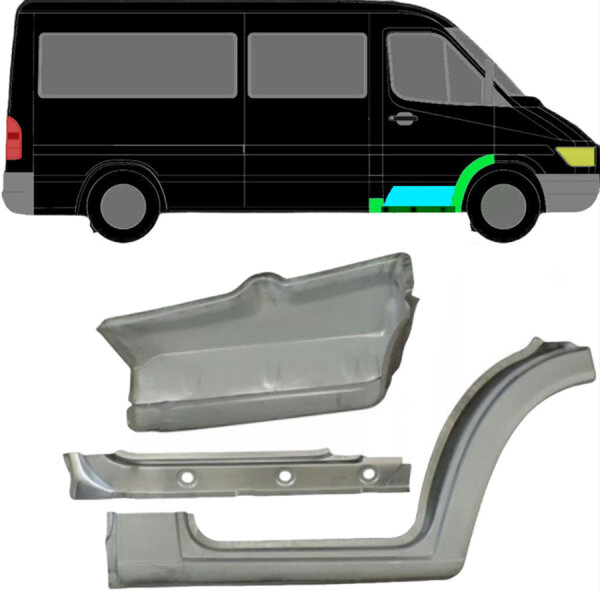 Einstieg vorn Kotflügel & Schweller innen Satz für VW LT 95 – 06 rechts