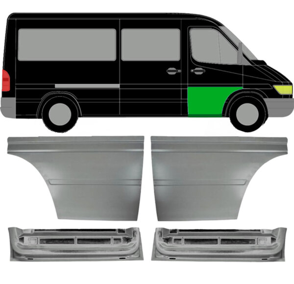 Vorne Tür Innen & außen Blech für Mercedes Sprinter 95 - 06 rechts & links
