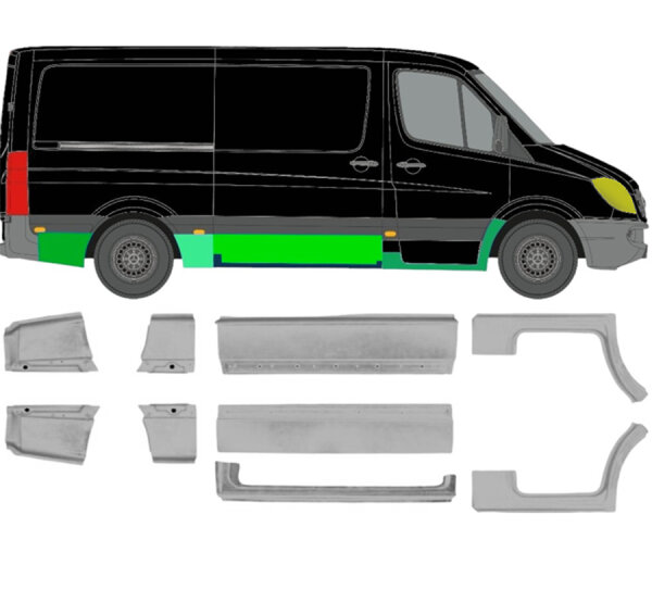 mittel Blech Satz für Volkswagen Crafter Ab 2006 rechts & links