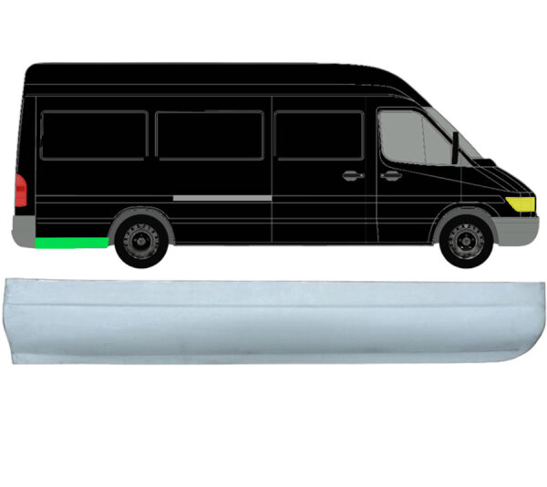 Hinten Lang Niedrig Kotflügel Blech für Mercedes Sprinter 1995 - 2006 rechts
