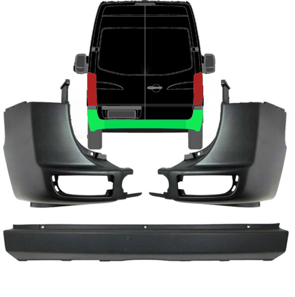Hinten Stossstange Satz für Mercedes Sprinter 06 - 18 Zentral links & rechts