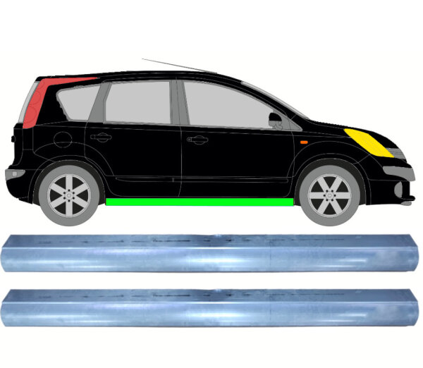 Schweller Blech Satz für Nissan Note 2006 - 2013 rechts & links