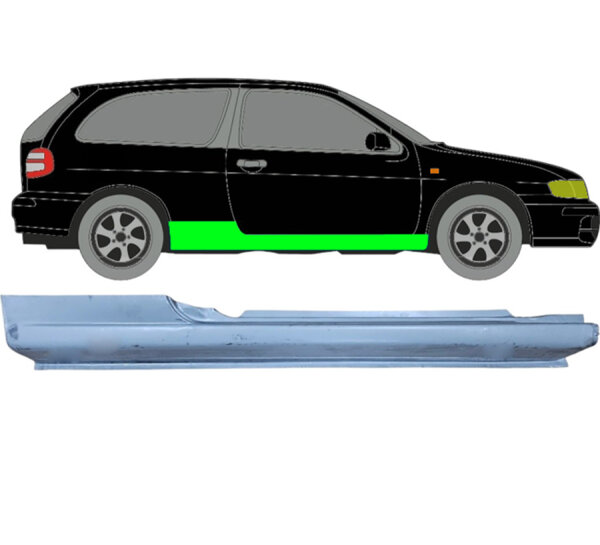 3 Tür Schweller Blech für Nissan Almera N15 1995 - 2000 rechts