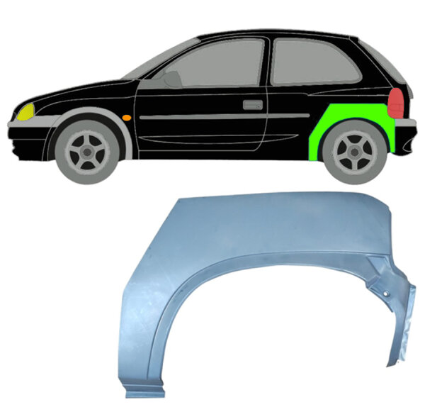 Hinten 3 Tür Radlauf Blech für Opel Corsa B 1993 - 2001 links