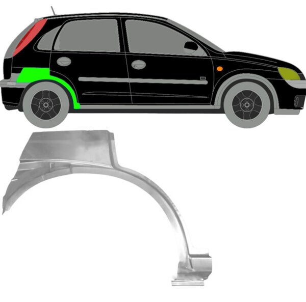 Hinten 5 Tür Radlauf Blech für Opel Corsa C 2003 - 2010 rechts