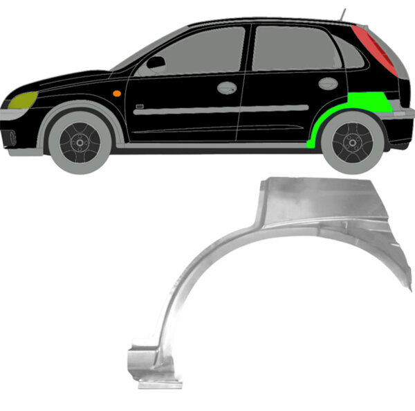 Hinten 5 Tür Radlauf Blech für Vauxhall Corsa C 2003 - 2010 links