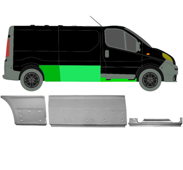 Lang Blech Satz für Opel Vivaro 2001 - 2014 rechts