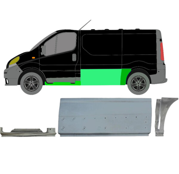 Kurz Blech Satz für Renault Trafic 2001 - 2014 links