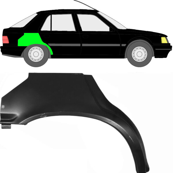 Hinten 5 Tür Radlauf Blech für Peugeot 309 1986 - 1993 rechts