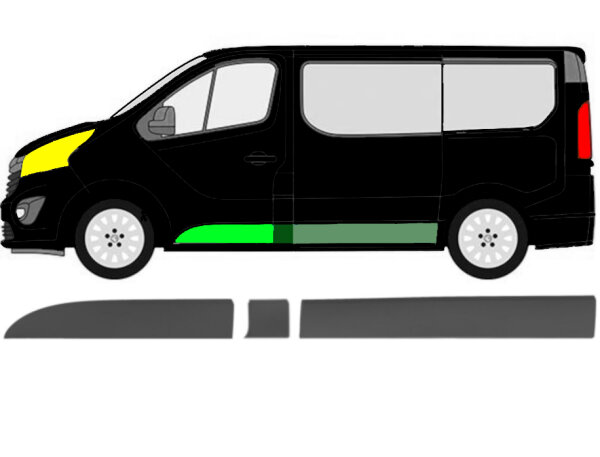 Kurz Seitenleiste Satz für Opel Vivaro Ab 2014 links