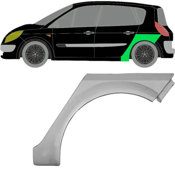 Hinten Kotflügel Blech für Renault Scenic II 2003 - 2009 links