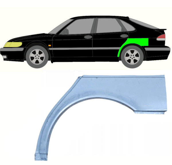 Hinten Radlauf Blech für Saab 9 - 3 1998 - 2003 links