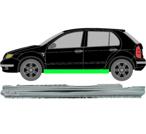 Voll Schweller Blech für Skoda Fabia 1999 - 2007 links