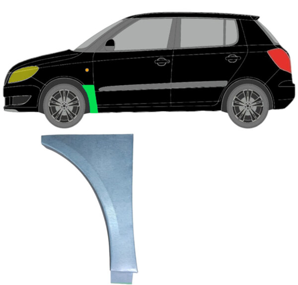 Vorne Kotflügel Blech für Skoda Fabia 2007 - 2015 links