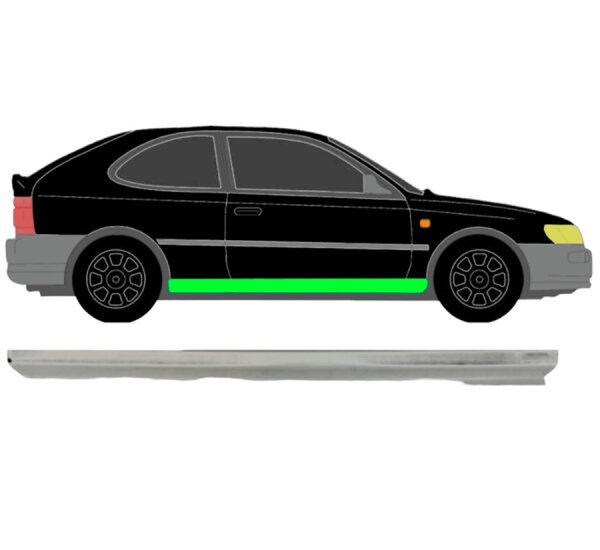 3 Tür Schweller Blech für Toyota Corolla E10 1991 - 1998 rechts