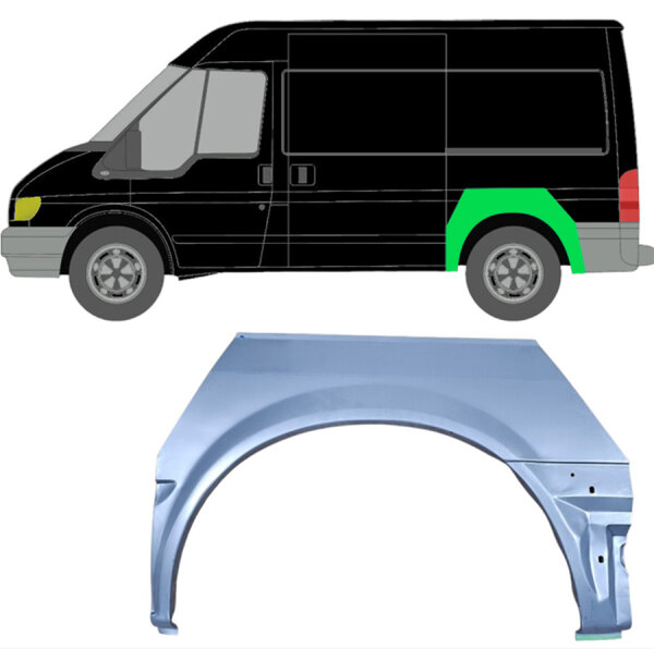 Hinten Kurz Radlauf Blech für Ford Transit 2000 - 2013 links